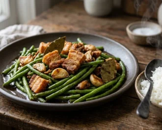 Adobong Sitaw Recipe - Plating and Culinary Presentation