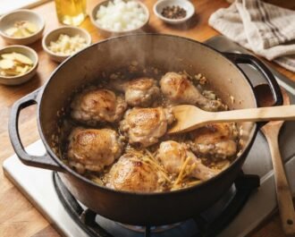 Chicken Arroz Caldo - Step 2. Searing the Chicken