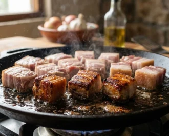 Pork Binagoongan - Step 1_ Render and Sear the Pork Belly