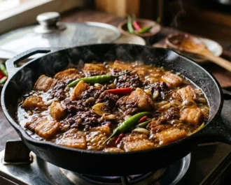 Pork Binagoongan - Step 4_ Return the Pork and Braise