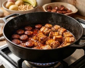Pork Pochero - Step 1_ Brown the Chorizo and Sear the Pork