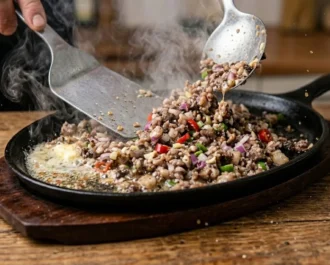 Pork Sisig - Step 5_ Sizzle on the Cast-Iron Plate