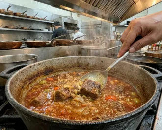 Searing and Braising the Beef - Beef Caldereta