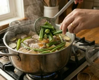 Sinigang na Baboy - Step 5_ Add Vegetables in Sequence