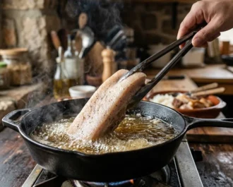 lechon kawali - First Fry — Blanch the Pork