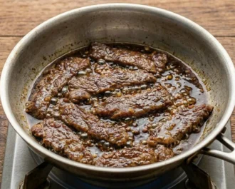 Build the Soy-Calamansi Sauce - Bistek Tagalog Recipe