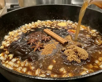 Build the Sweet Soy-Anise Braising Liquid - Beef Pares Recipe