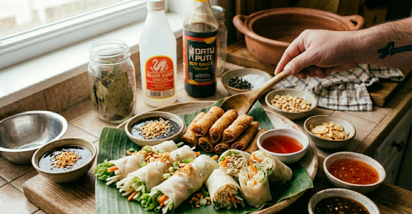Lumpia Shanghai, Sariwa, Ubod & Sauces