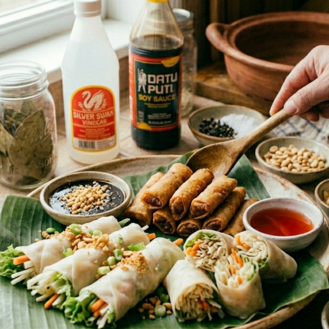 Lumpia Shanghai, Sariwa, Ubod & Sauces