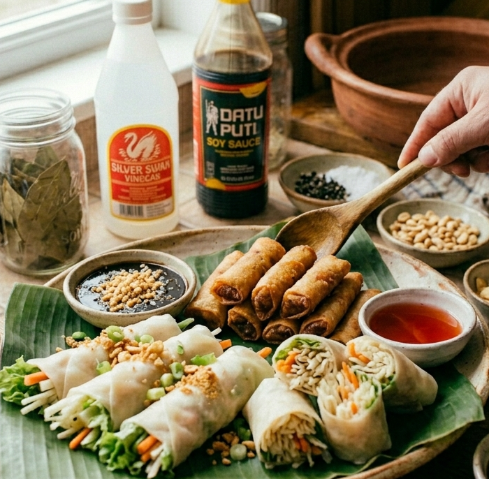 Lumpia Shanghai, Sariwa, Ubod & Sauces