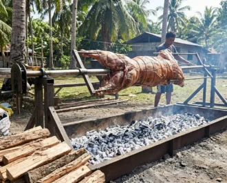 Prepare the Spit or Roasting Setup - Litson Baka