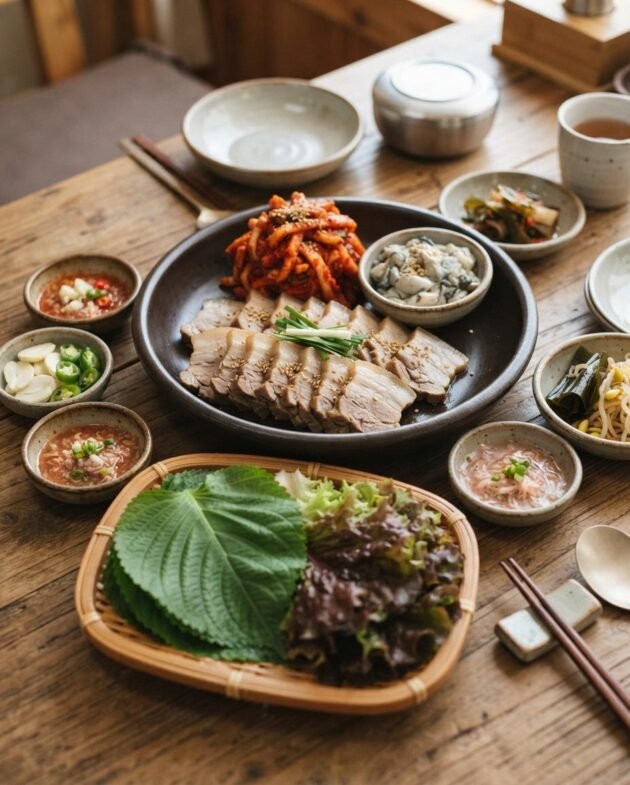 Bossam (Korean Boiled Pork Wraps)