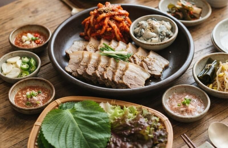 Bossam (Korean Boiled Pork Wraps)