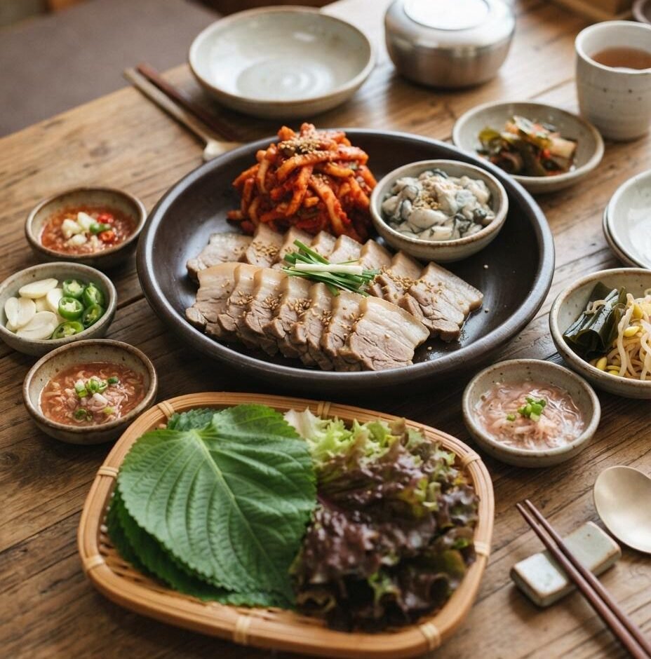 Bossam (Korean Boiled Pork Wraps)