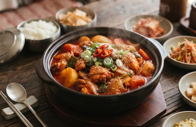 Dak Bokkeum Tang (Spicy Braised Chicken)
