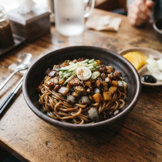 Jajangmyeon (Korean Black Bean Noodles)