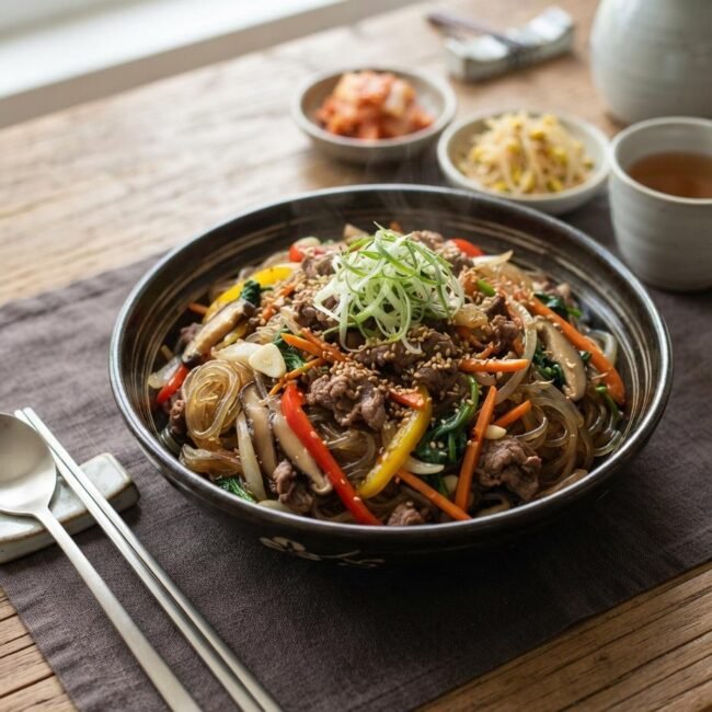 Japchae (Korean Glass Noodles)