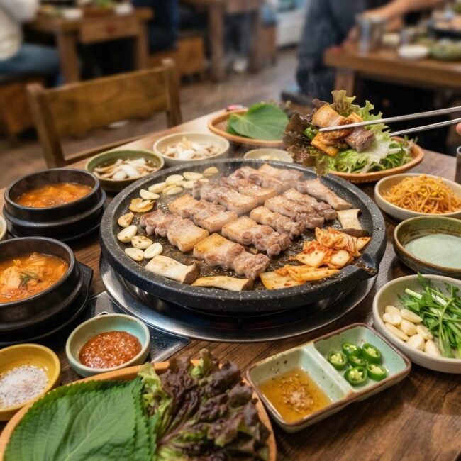 Samgyeopsal (Korean Grilled Pork Belly)